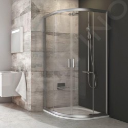 Ravak Blix - Cabine de douche quart de rond en quatre parties, 780-800 mm, verre satiné/clair 3B240U00Z1