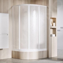 Ravak Supernova - Cabine de douche quart de rond en quatre parties SKCP4-90 Sabina, 875-895 mm, blanc/Pearl 31177V10011