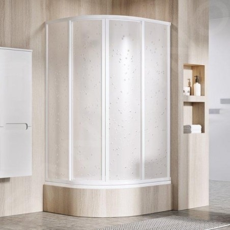 Ravak Supernova - Cabine de douche quart de rond en quatre parties SKCP4-90 Sabina, 875-895 mm, blanc/Pearl 31177V10011