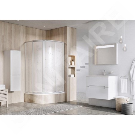 Ravak Supernova - Cabine de douche quart de rond en quatre parties SKCP4-80 Sabina, 775-795 mm, satiné/Pearl 31144VU0011