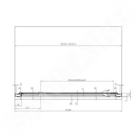Ravak Pivot - Porte de douche, 761-811 mm, blanc/chrome/verre clair 03G40100Z1
