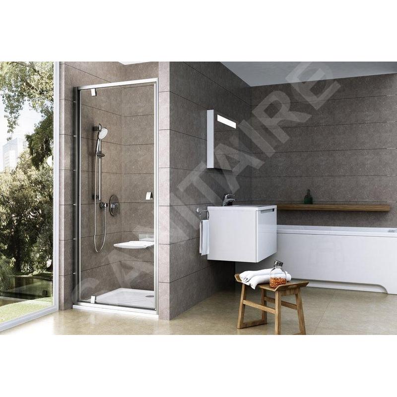 Ravak Pivot - Porte de douche 761-811 mm, satiné/verre transparent 03G40U00Z1