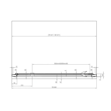 Ravak Pivot - Porte de douche 761-811 mm, satiné/verre transparent 03G40U00Z1