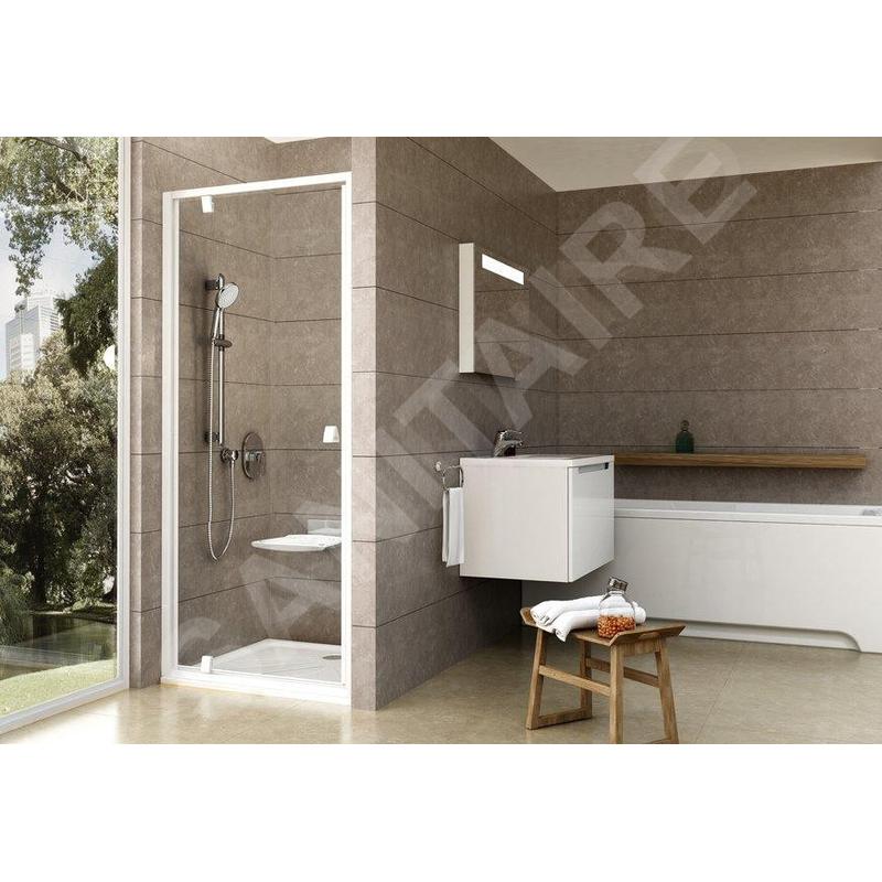 Ravak Pivot - Porte de douche, 761-811 mm, blanc/verre clair 03G40101Z1