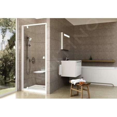 Ravak Pivot - Porte de douche pivotante, 900 mm, blanc/verre clair 03G70101Z1