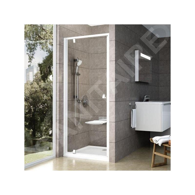 Ravak Pivot - Porte de douche pivotante, 900 mm, blanc/chrome/verre clair 03G70100Z1