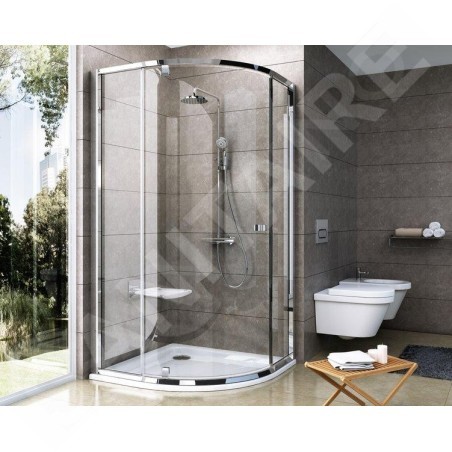 Ravak Pivot - Cabine de douche quart de cercle PSKK3-80, 770-795 mm, verre satiné/clair 37644U00Z1