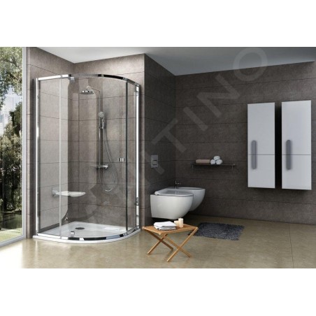 Ravak Pivot - Cabine de douche quart de rond PSKK3-90, 870-895 mm, cadre chrome/verre clair 37677C00Z1