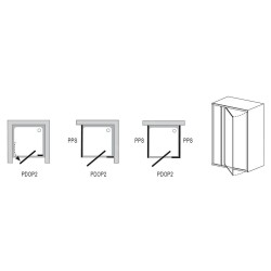 Ravak Pivot - Porte de douche PDOP2-110, 1061-1111 mm, blanc/chrome/verre clair 03GD0100Z1