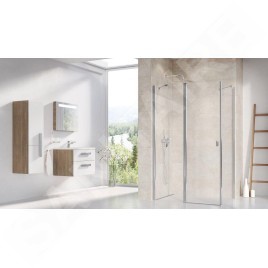 Ravak Chrome - Paroi latérale fixe CPS-80, 780-800 mm, aluminium brillant/verre transparent 9QV40C00Z1