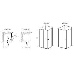 Ravak Chrome - Porte de douche CRV2-120, 1180-1200 mm, aluminium brillant/verre transparent 1QVG0C00Z1