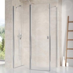 Ravak Chrome - Porte de douche CRV2-90, 880-900 mm, aluminium brillant/verre transparent 1QV70C00Z1