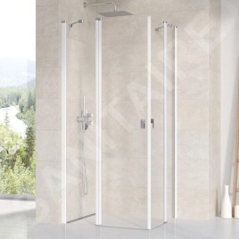 Ravak Chrome - Porte de douche CRV2-100, 980-1000 mm, blanc/verre transparent 1QVA0100Z1