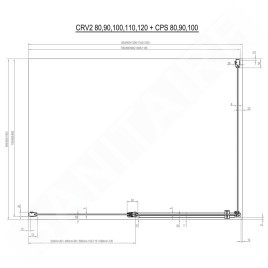Ravak Chrome - Porte de douche CRV2-100, 980-1000 mm, aluminium poli/verre transparent 1QVA0C00Z1