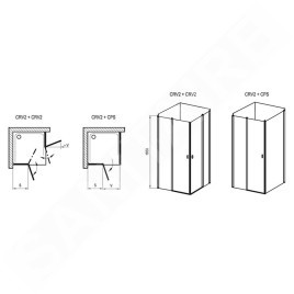 Ravak Chrome - Porte de douche CRV2-100, 980-1000 mm, aluminium poli/verre transparent 1QVA0C00Z1