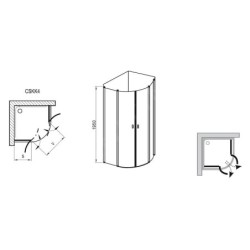 Ravak Chrome - Cabine de douche quart de cercle, CSKK4 mm, 880-900 mm, blanc/verre transparent 3Q170100Z1