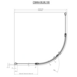 Ravak Chrome - Cabine de douche quart de cercle, CSKK4 mm, 880-900 mm, blanc/verre transparent 3Q170100Z1