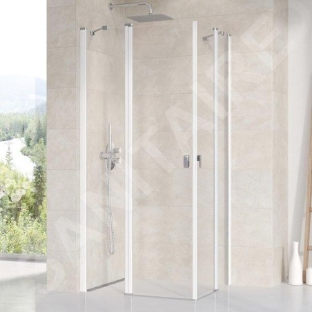 Ravak Chrome - Porte de douche CRV2-80, 780-800 mm, blanc/verre transparent 1QV40100Z1