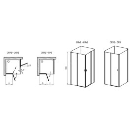 Ravak Chrome - Porte de douche CRV2-80, 780-800 mm, aluminium brillant/verre transparent 1QV40C00Z1