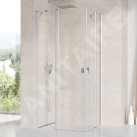 Ravak Chrome - Porte de douche CRV2-80, 780-800 mm, satiné/verre transparent 1QV40U00Z1