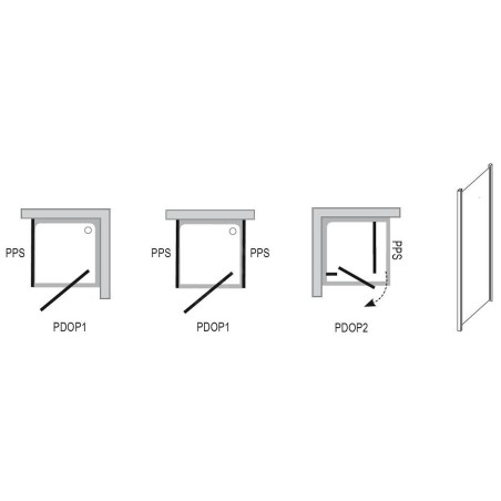 Ravak Pivot - Paroi de douche PPS-100, 970-995 mm, aluminium brillant/verre clair 90GA0C00Z1