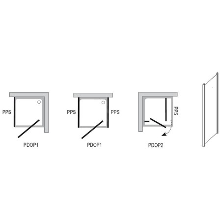 Ravak Pivot - Paroi de douche fixe PPS-90, 870-895 mm, blanc/verre clair 90G70100Z1