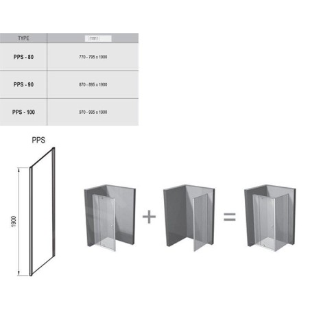 Ravak Pivot - Paroi de douche PPS-90, 870-895 mm, verre satiné/clair 90G70U00Z1
