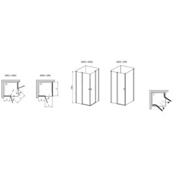Ravak Chrome - Porte de douche CRV2-110, 1080-1100 mm, satiné/verre transparent 1QVD0U00Z1