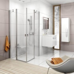 Ravak Chrome - Porte de douche CRV2-110, 1080-1100 mm, aluminium poli/verre transparent 1QVD0C00Z1