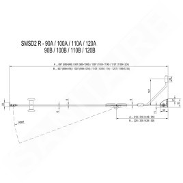 Ravak SmartLine - Porte de douche en deux parties SMSD2-100 A-R, 989-1006 mm, droite, chromé/verre clair 0SPAAA00Z1