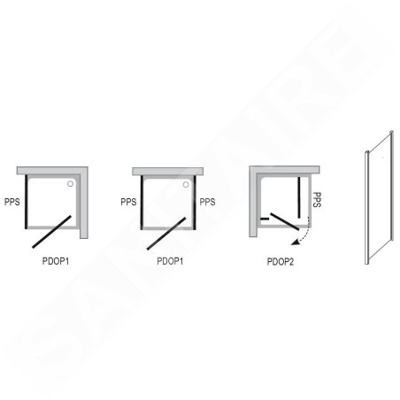 Ravak Pivot - Paroi de douche PPS-80, 770-795 mm, aluminium brillant/verre clair 90G40C00Z1