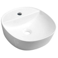 Sapho Lavabos - Lavabo Lugano, diamètre 40,5, cm, avec un trou pour robinet, blanc AR491