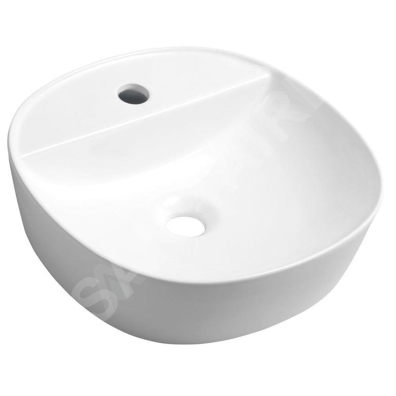 Sapho Lavabos - Lavabo Lugano, diamètre 40,5, cm, avec un trou pour robinet, blanc AR491 Sapho Lavabos - Lavabo Lugano, diamètre 40,5, cm, avec un trou pour robinet, blanc AR491