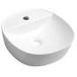 Sapho Lavabos - Lavabo Lugano, diamètre 40,5, cm, avec un trou pour robinet, blanc AR491 Sapho Lavabos - Lavabo Lugano, diamètre 40,5, cm, avec un trou pour robinet, blanc AR491