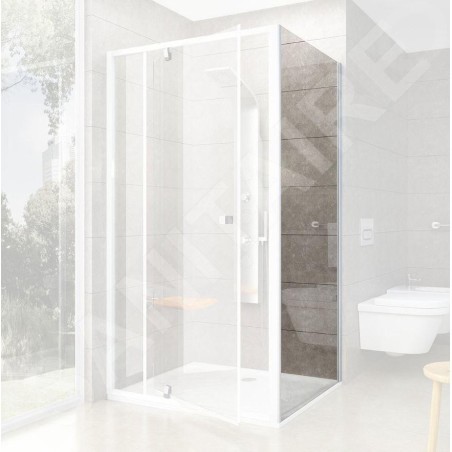 Ravak Pivot - Paroi de douche fixe PPS-80, 770-795 mm, blanc/verre clair 90G40100Z1