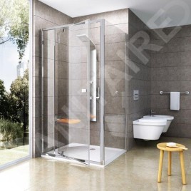 Ravak Pivot - Paroi de douche fixe PPS-80, 770-795 mm, blanc/verre clair 90G40100Z1