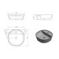 Sapho Lavabos - Lavabo Lugano, diamètre 40,5, cm, avec un trou pour robinet, blanc AR491 Sapho Lavabos - Lavabo Lugano, diamètre 40,5, cm, avec un trou pour robinet, blanc AR491