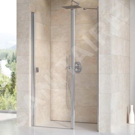 Ravak Chrome - Porte de douche en deux parties CSD2-120, 1175-1205 cm, aluminium brillant/verre transparent 0QVGCC00Z1