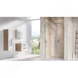 Ravak Chrome - Porte de douche en deux parties CSD2-120, 1175-1205 cm, aluminium brillant/verre transparent 0QVGCC00Z1