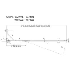 Ravak SmartLine - Porte de douche en deux parties SMSD2-90 A-L, 889-906 mm, gauche, chrome/verre clair 0SL7AA00Z1