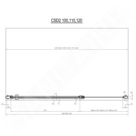 Ravak Chrome - Porte de douche en deux parties CSD2-110, 1075-1105 cm, blanc/verre transparent 0QVDC100Z1