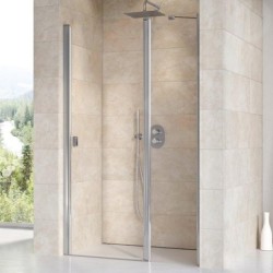 Ravak Chrome - Porte de douche en deux parties CSD2-100, 975-1005 cm, aluminium brillant/verre transparent 0QVACC00Z1