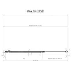 Ravak Chrome - Porte de douche en deux parties CSD2-100, 975-1005 cm, aluminium brillant/verre transparent 0QVACC00Z1