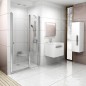 Ravak Chrome - Porte de douche en deux parties CSD2-100, 975-1005 cm, aluminium brillant/verre transparent 0QVACC00Z1