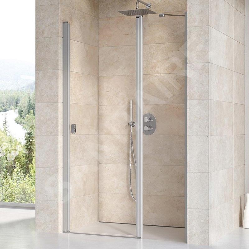 Ravak Chrome - Porte de douche en deux parties CSD2-100, 975-1005 cm, satiné/verre clair 0QVACU00Z1