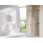 Ravak Chrome - Porte de douche, 875-905 mm, blanc/verre transparent 0QV70100Z1