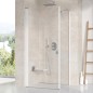Ravak Chrome - Paroi de douche fixe CPS-90, 880-900 mm, blanc/verre transparent 9QV70100Z1