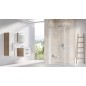 Ravak Chrome - Paroi de douche fixe CPS-90, 880-900 mm, blanc/verre transparent 9QV70100Z1