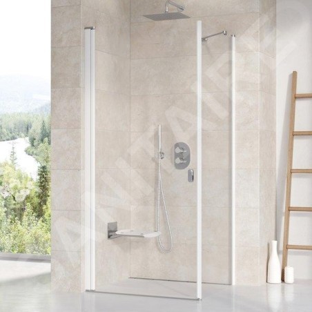 Ravak Chrome - Paroi latérale fixe CPS-100, 980-1000 mm, blanc/verre transparent 9QVA0100Z1
