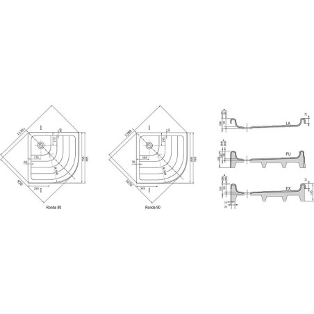 Ravak Kaskada - Receveur de douche, 910x910 mm, AntiBac, blanc A207001120
